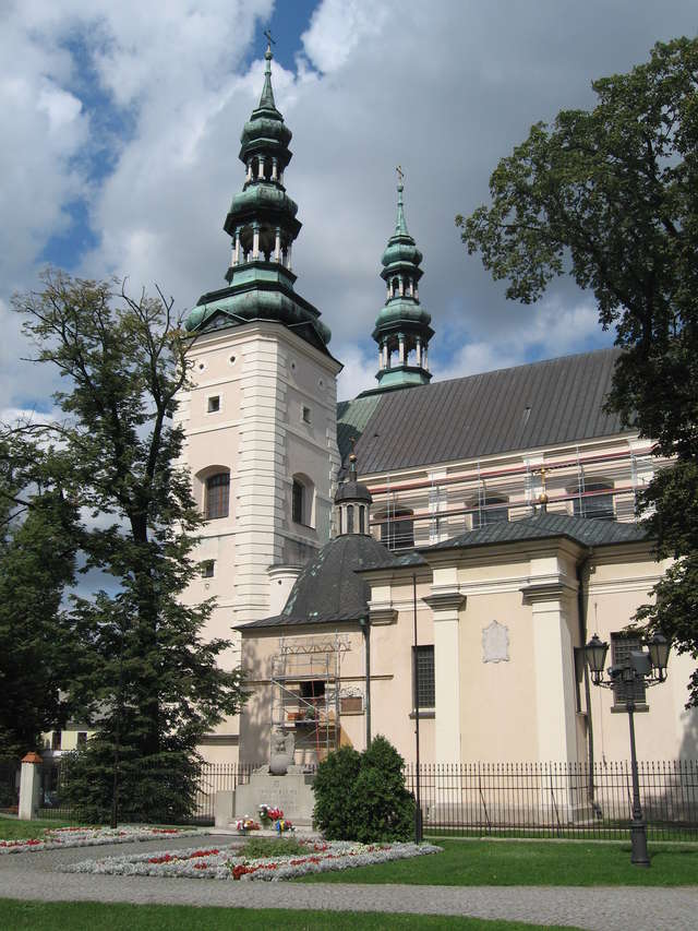Widok kolegiaty (obecnie katedry) w Łowiczu.