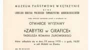 Wystawa – Zabytki w grafice Tadeusza Romana Żurowskiego