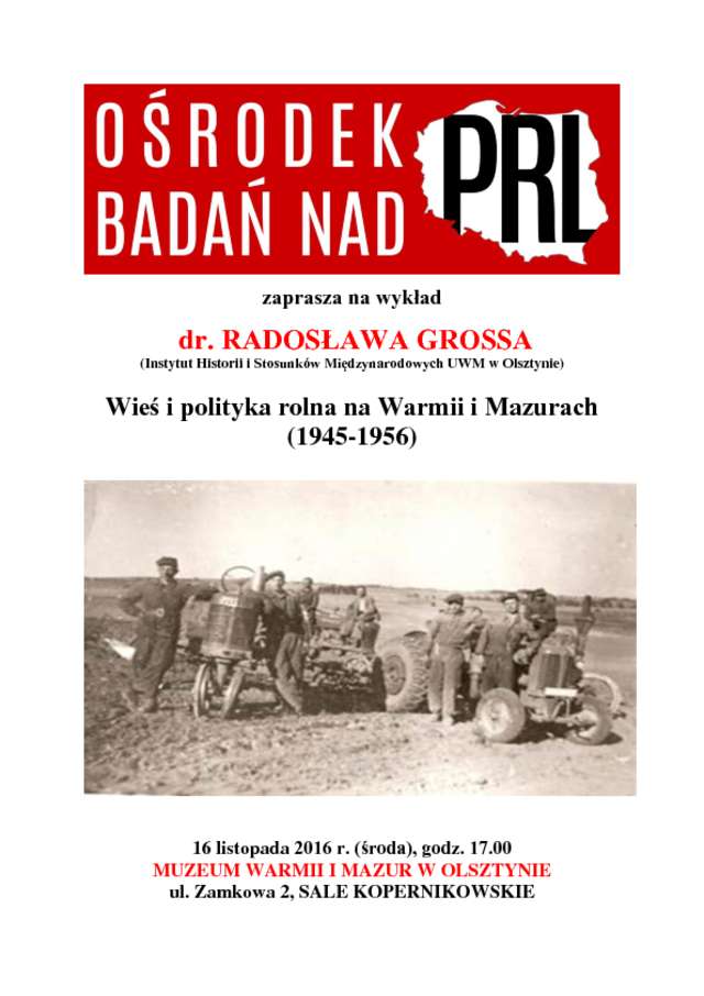 Wieś i polityka rolna na Warmii i Mazurach (1945-1956)