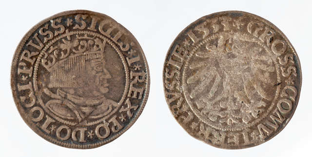 Srebrny grosz pruski Zygmunta I z 1533 roku