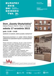 Europejskie Dni Dziedzictwa w Domu Gazety Olsztyńskiej