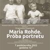 Mrągowskie Pogaduszki: „Maria Rohde. Próba portretu”
