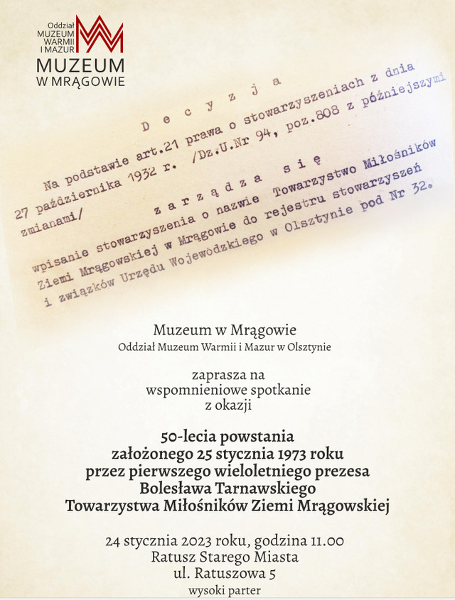 Obchody 50-lecia utworzenia Towarzystwa Miłośników Ziemi Mrągowskiej